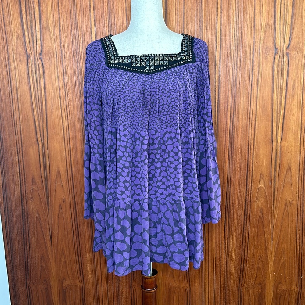 Balmain Tunic silk Purple Hearts FR34 PTP20